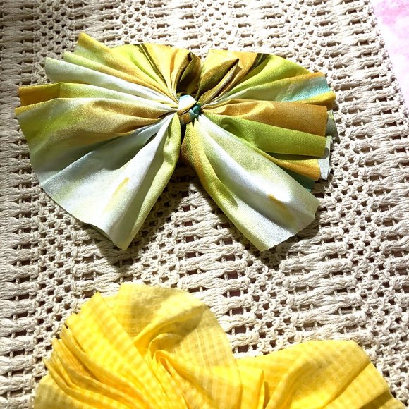 FREE Shipping! Striped Fan Bow Barrette Set Size:  5"L, 3"W - Picture 12 of 16